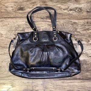 Authentic Coach Black Leather Tote